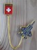 Bild von Oui au F-35A Forces aériennes suisses. Pin avec un avion F-35 et une croix suisse